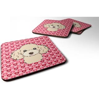 """" Caroline's Treasures Buff Poodle Hearts Foam Coaster Set på 4 3,5 multicolor """"