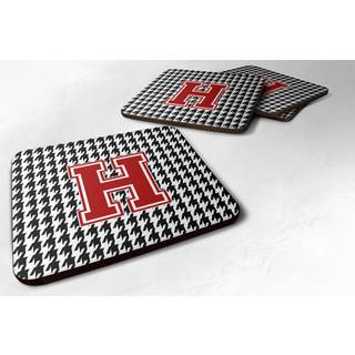 """" Caroline's Treasures CJ1021-HFC Monogram-Houndstooth Foam Coasters (Sæt på 4) indledende H 3.5 """" ""H X 3,5"" """" ""W Multicolor"" ""