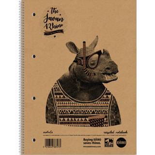 10 x Rhino Recycled kollegieblokke 70g A4 kvadretet 4 huller