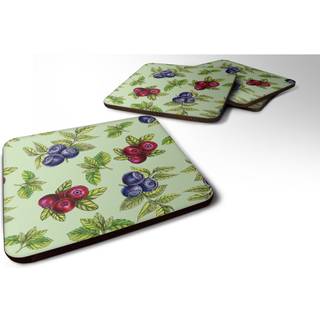 """" Caroline's Treasures Berries in Green Foam Coaster Set på 4 3,5 multicolor """"