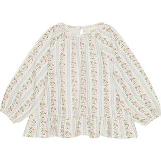 Flöss Abigail Bluse Soft White Bright Blue 98 cm  Blå  98 cm  Unisex