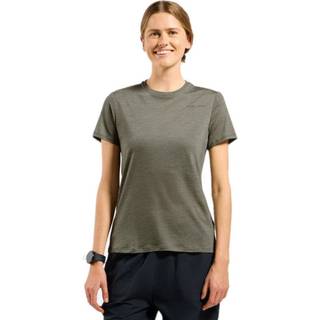 Odlo Women's X Pow Merino Tencel T-Shirt Crew Neck S/S Merino-shirt Damer størrelse XS farve olivengrøn