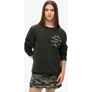 Superdry Superdry Black Oversized Surplus 100% Cotton Graphic Crew Sweatshirt