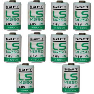 10x Lithium Batteri Saft LS14250 1/2AA 3,6Volt