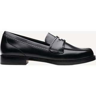 Clarkstil kvinder. 26181277 Straven Edge loafers i læder, sort (37), 1-3 cm, Ingen, Casual