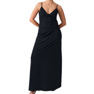 Gina Tricot-Twisted strap dress-midi kjoler-Sort-XS-Dame