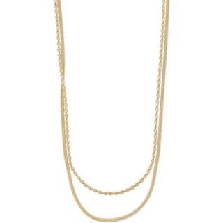 Snö Of Sweden Serena Double Necklace Plain Gold