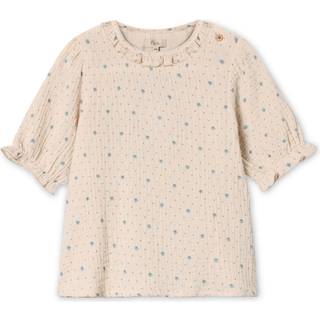 Fliink Blooming Kortærmet Bluse Sandshell Aop 2 Y  Creme  2 år  kvinde