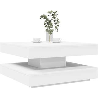 sofabord 360 grader drejeligt 70x70x34,5 cm hvid