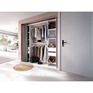 Udtrækkelig garderobe i hvid med forhæng 110/178 cm LONAZA