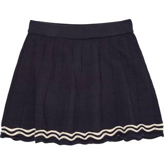Copenhagen Colors GOTS Strikket Tennisnederdel Navy Cream 104cm  Blå  104 cm  kvinde