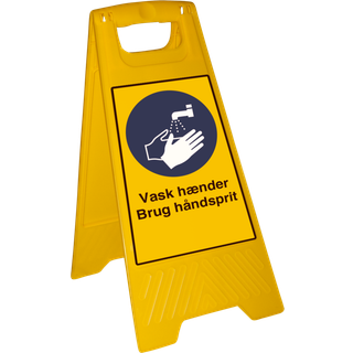 Vask hænder / Brug håndsprit - Fritstående skilt