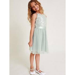Monsoon Monsoon Green Keita Embellished Plisse Dress