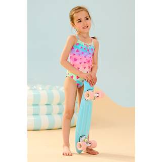Hatley Hatley Pink Kaleidoscope Hearts Ruched Front Swimsuit