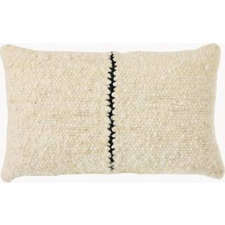 HKliving Natural wool striped pude 30x50 cm White