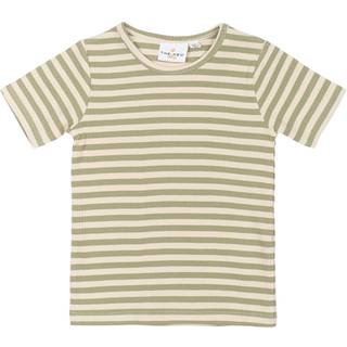 The New Siblings GOTS Uni Tee Tea Striped 104cm  Grøn  104 cm  Unisex