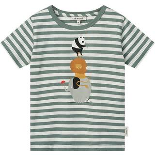LIEWOOD Apia Placement T-shirt, Circus/Stripe peppermint/Creme de la creme, 110