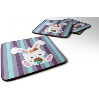 """" Caroline's Treasures Bunny Rabbit Foam Coaster Set på 4 3,5 multicolor """"