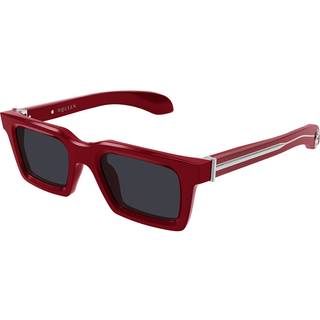 Alexander McQueen Mand Alexander McQueen AM0506S 005 Solbriller Acetat Rød Grå Firkantet