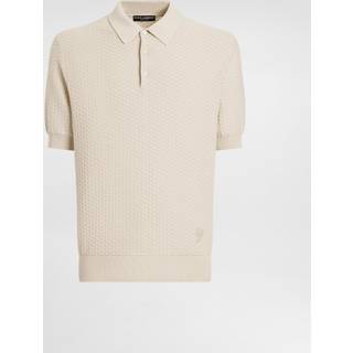 Dolce&Gabbana DG knitted cotton polo shirt - beige - EU 52