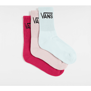 Vans - Kids Classic Crew Socks (3 Pairs), Pink, Size: 31.5-38 - Pink - 31.5-38