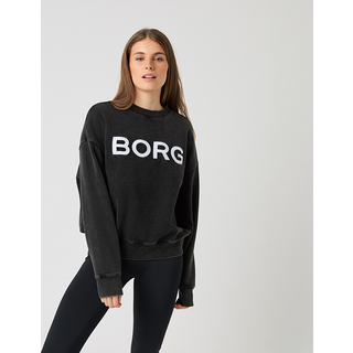 Björn Borg Women's Studio Oversized Logo Sweatshirt Washed Out Black, M