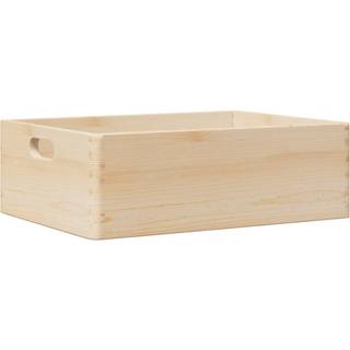 Trækasse Massivt Fyrretræ Naturfarvet - med håndtag / 40 x 30 x 13 cm