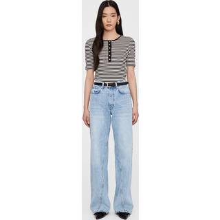 Alessia Tee - Cream And Black Stripe S