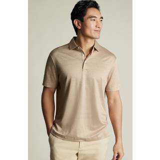 Charles Tyrwhitt Charles Tyrwhitt Brown 100% Linen Polo Shirt