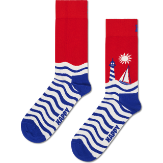 Red Sail Away Crew Sock - Red, White, Blue - 36-40