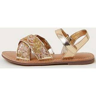 Monsoon Monsoon Natural Embellished Metallic Sandals
