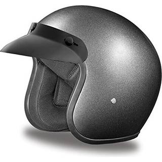 Daytona hjelme 3/4 Open Face Motorcykelhjelm - DOT -godkendt [Gun Metal Gray Metallic] [XS]