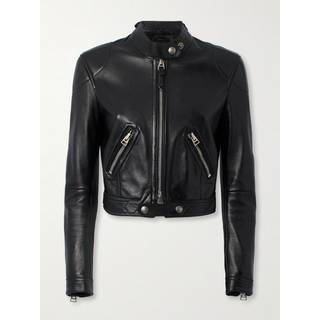 Tom Ford Cropped leather biker jacket - black - L