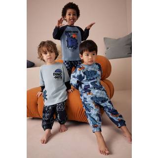 Next Orange/Navy Dinosaur Oversized Pyjamas 3 Pack (9mths-10yrs)