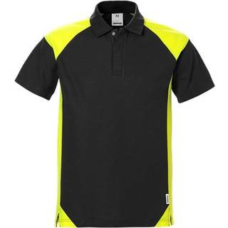Fristads 122407 Poloshirt, Image Sort/Hi-Vis gul 4XL