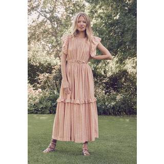 Laura Ashley Laura Ashley Peach Pink Langford Leaves and Flowers Floral Cotton Ditsy Dress - 146cm (11 Years)