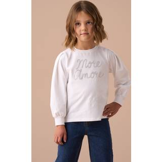 Angel & Rocket Angel & Rocket White Erin Sequin Slogan Top