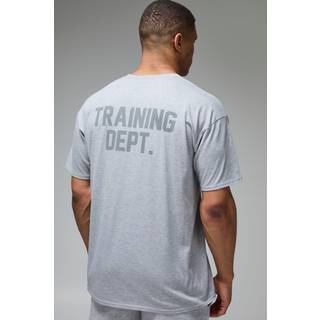 Mens Grey Marl Training Dept Oversized T-shirt