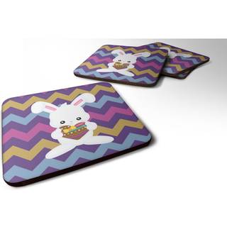 """" Caroline's Treasures Easter Rabbit med Chocolate Heart Foam Coaster Set på 4 3,5 multicolor """"