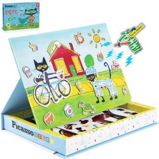 Picassotiles Pete The Cat Board Game Puzzle Activity Play Book Magnet Mix og Match Cartoon Toy Playset med opbevaring Genanvendelige magnetiske f