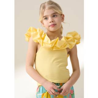 Angel & Rocket Angel & Rocket Yellow Carrie Ruffle Vest Top