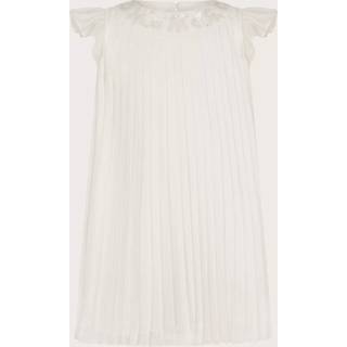 Monsoon Monsoon White Baby Nellie Pleated Chiffon Dress