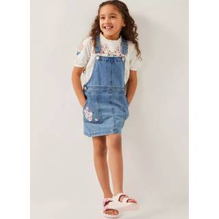 Monsoon Monsoon Blue Denim 100% Cotton Dungaree Pinafore Dress