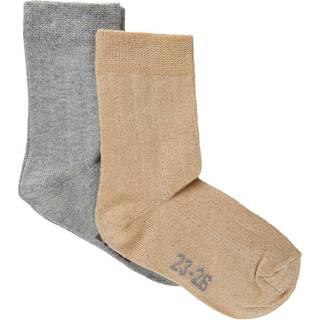 Minymo Pige Strømper m. glimmer - Pale Gold - 27/30