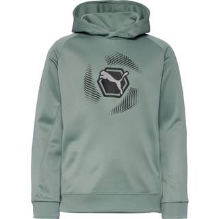Men's Puma Active Sports Graphic Poly Hoodie Youth, Green, Size 5-6Y, Clothing - Green Moon - 5-6Y