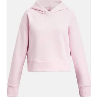Under Armour Rival Fleece Girls' Crop Hoodie Prime Pink / White YXS (122 - 127 cm)