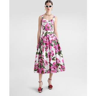 Dolce&Gabbana Floral cotton-blend bustier - white - XXS