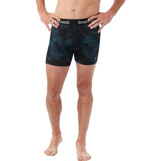 Smartwool Merino Print Boxer Brief Boxed Merino undertøj Herrer størrelse M farve sort/blå
