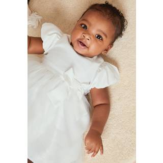 Lipsy Lipsy Ivory Baby Puff Sleeve Occasion Dress (0mths-5yrs) - 3 - 6 Months (62 - 68cm)
