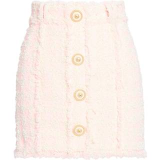 Balmain Checked tweed miniskirt - pink - XL+